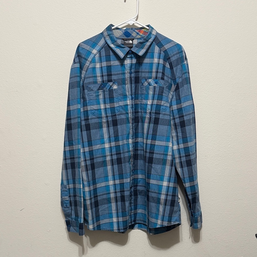 The North Face Blue Plaid Men's Shirt